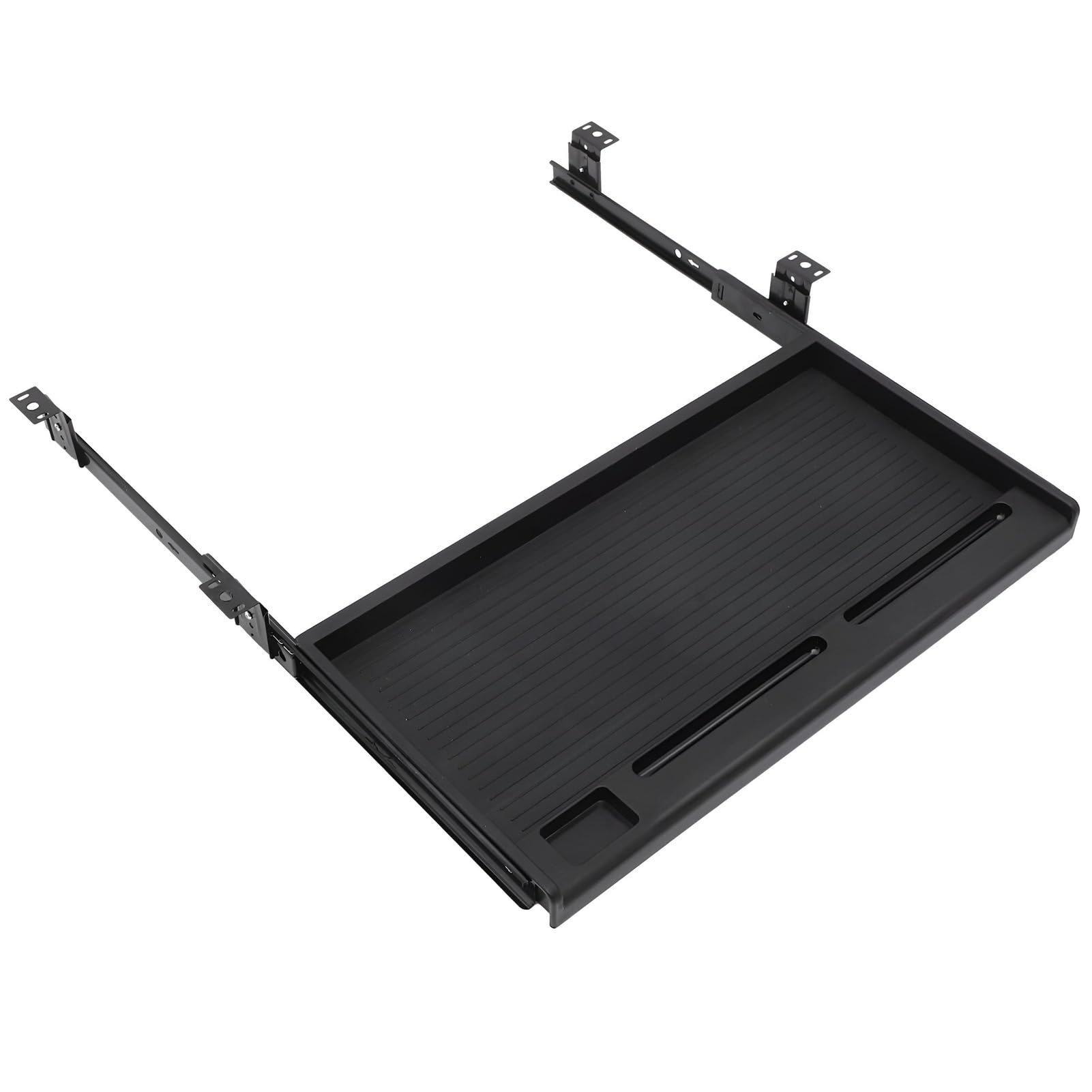 Bandeja para teclado debajo del escritorio de 20.3 x 10.6 pulgadas, estante deslizante para cajón de computadora para el hogar/oficina, fácil instalación de tornillos ocultos, ahorra espacio, diseño