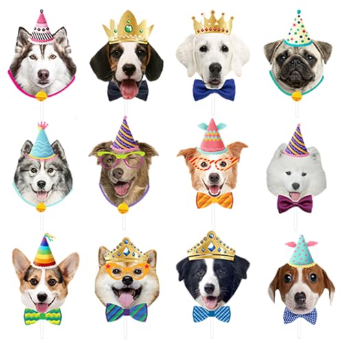 36 adornos para cupcakes de perros, decoración para tartas, decoración de cumpleaños, decoración de tartas, decoración de cumpleaños, decoración de fiesta de cumpleaños