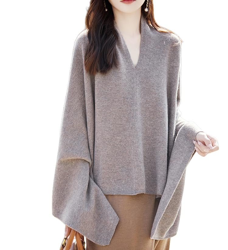 Poncho Donna,Scialli E Mantelle Di Lana Per Donna Poncho Multiuso Elegante Maglione Senza Maniche Scialli Lavorati A Maglia Sciarpa Morbida E Calda In Cashmere Maglione Lavorato A Maglia