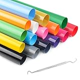 Geila Wärmeübertragungs-Vinylbögen für Cricut, HTV-Vinyl zum Aufbügeln für Cameo, 30,5 x 20,3 cm, HTV-Vinylbögen, Vinyl-Bundle, Anfänger-Set, HTV-Bundle mit Reinigungswerkzeug