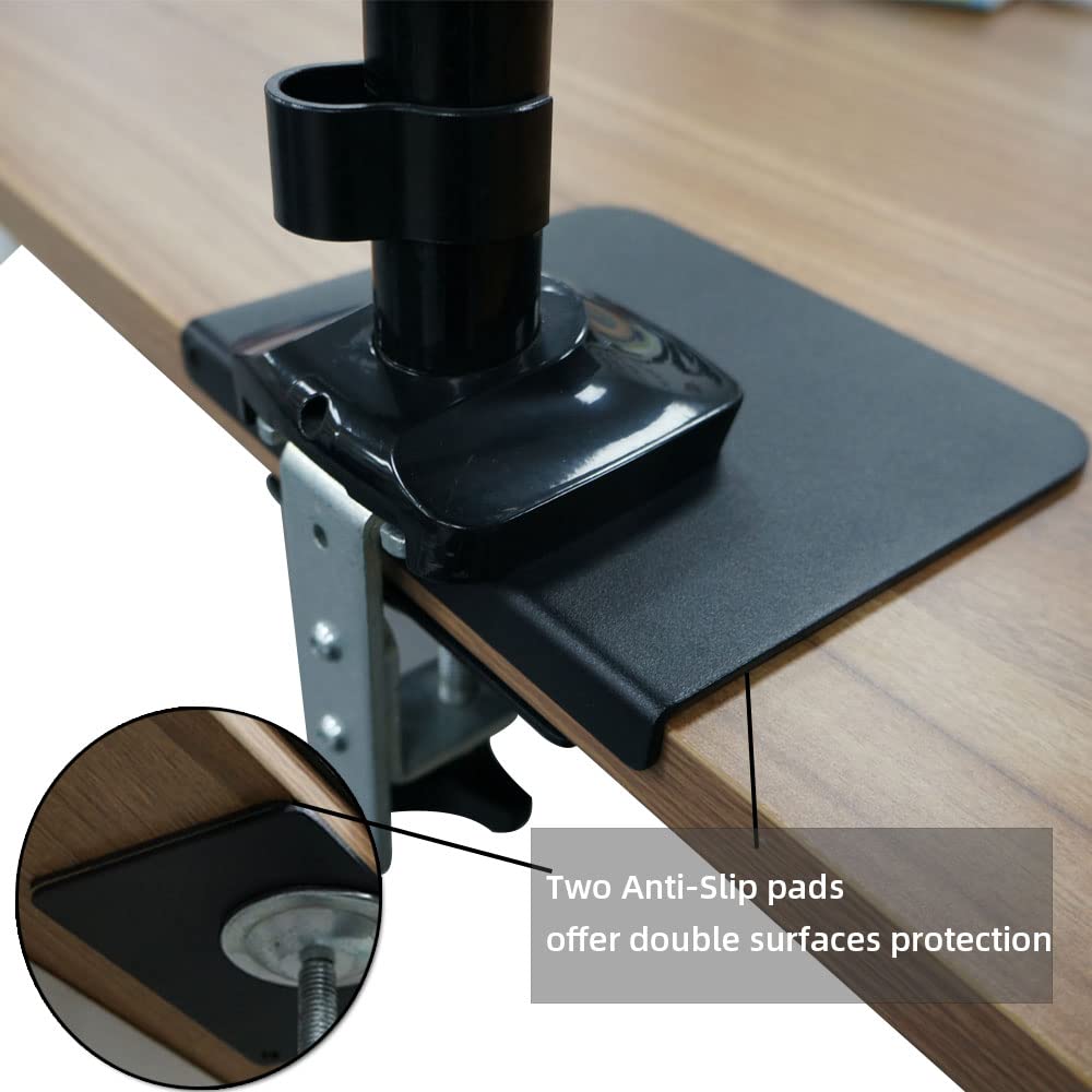 Steel Monitor Mount Reinforcement Plate - Protection For Fragile Desks & Glass Tabletops