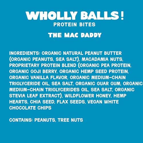 Image of Wholly Balls Protein Bites a€ inch Healthy Plant-Based Snack | High Protein, Low Sugar, Gluten-Free Energy Balls (Pack of 3, Mac Daddy)