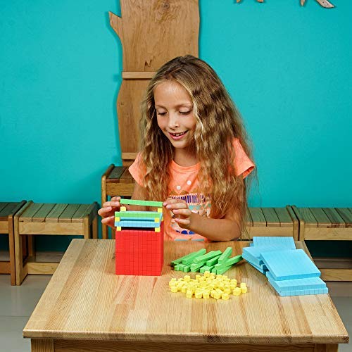 Simply Magic 131 PCS Foam Base Ten Blocks for Math - Place Value Blocks, Base 10 Math Manipulatives K-3, Math Counters, Number Blocks, Math Cubes, Kids Counting Blocks, Kindergarten 1st 2nd 3rd Grade