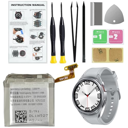 New Smartwatch Replacement Battery Compatible with Galaxy Watch 6 Classic (43mm) SM-R950 SM-R955 Series, Includes Toolkit & Instruction