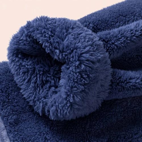 Men Notched Collar Fleece Pajama Set Relaxed Fit Straight Leg Pant 2 Piece - image 5