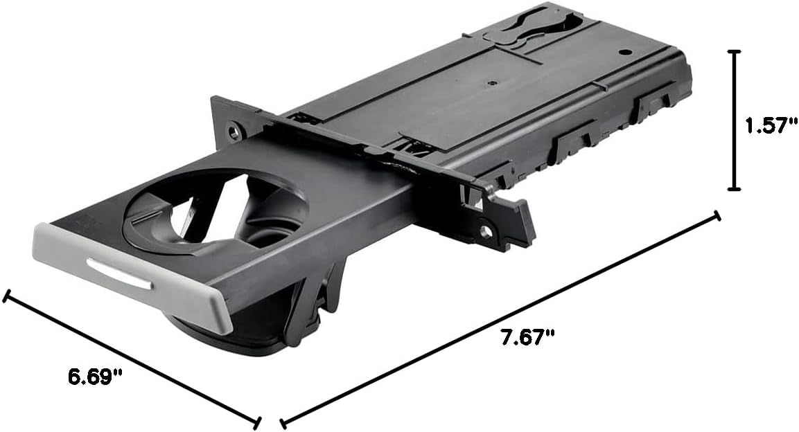 1PC Right Retractable Cup Holder Beverage Bottle Holder Compatible with E90 E91 E92 E93 323i 325i 325xi 328i 328xi 330i 330xi 335d 335i 335is 335xi M3 2006-2013 Grey