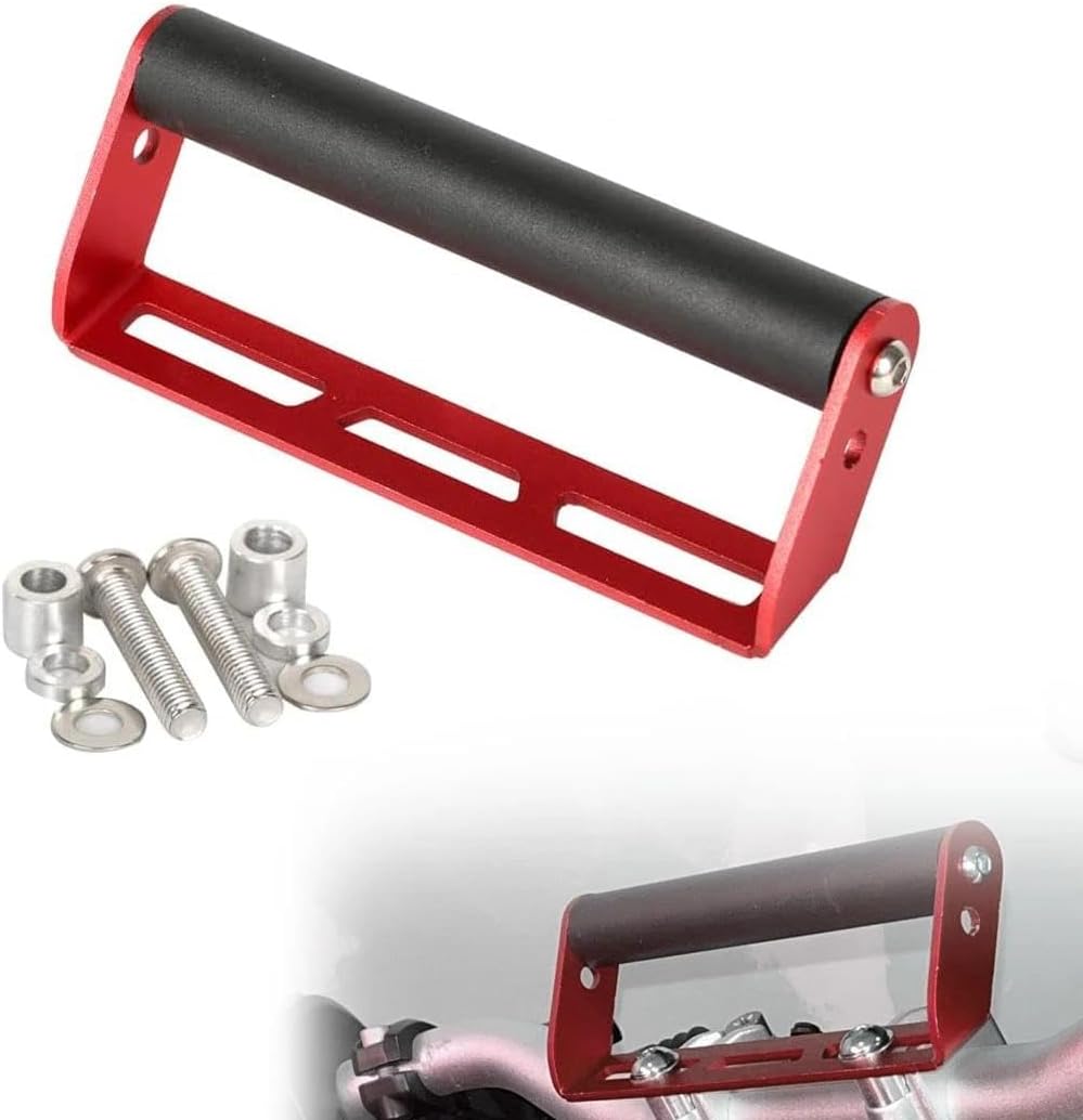 Off-Road Motorcycle Phone Mount, Universal Handlebar Mount for GPS Navigation & Smartphone, Dirt Bike Phone Holder (Red)