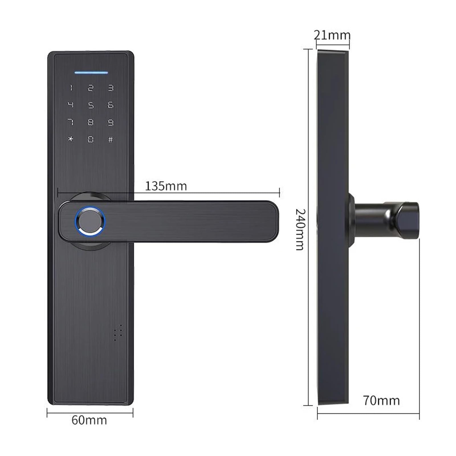 WiFi Smart Fingerabdruck-Türschloss, elektronisches Türschloss, Smart Bluetooth (240 mm, 5050)