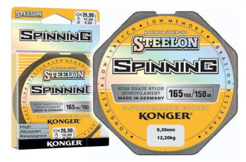 Konger Angelschnur STEELON Spinning Fluorocarbon Coated 0,12-0,30mm/150m Monofile (0,30mm / 12,20kg) Konger Angelschnur STEELON Spinning Fluorocarbon Coated 0,12-0,30mm/150m Monofile (0,30mm / 12,20kg)