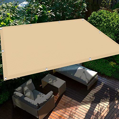 Voile ombrage rectangulaire 3.2x8m respirant jaune avec oeillets pour pergola terrasse