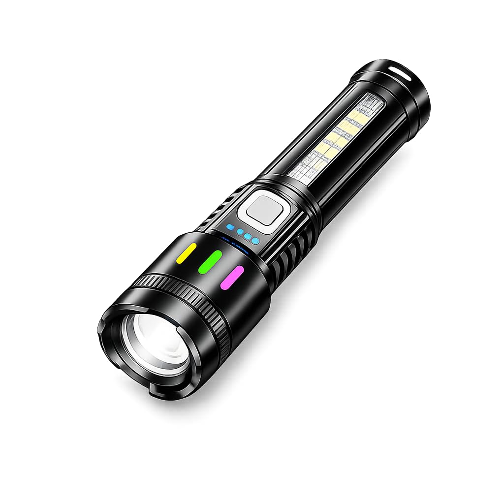 KINGSTER Rechargeable LED Flashlight | Type-C Fast Charging | High Bright Torch with COB Side Light | Zoom Focus | Magnetic Base | Emergency Torch for Home, Car, Camping & Outdoor-image-43