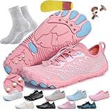 AddBili Zapatos de conexión a tierra con plantillas infundidas de cobre y calcetines conductivos | Efectivamente suaves y cómodos, Pink-2socks, 7.5 Women/6.5 Men