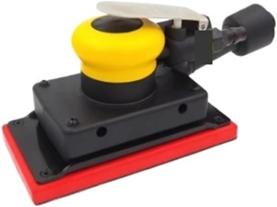 Electric Polisher, Rectangular Pneumatic Dry Grinder Car Paint Putty Grinder Vacuum Polisher Sandpaper Machine Suitable for Car,Buffer(Red)