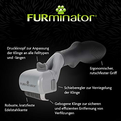 Furminator verstellbarer Entfilzer für Hunde und Katzen - Kamm entfernt sicher und schonend Verfilzungen aus dem Fell