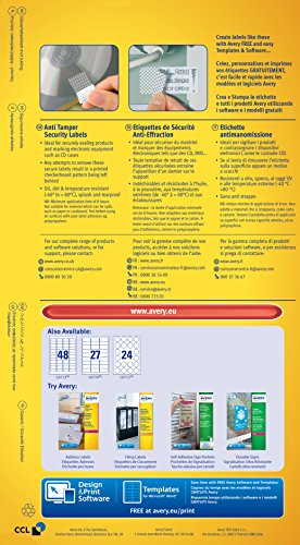 AVERY Zweckform Siegeletiketten Laser 27TV 63,5x29,6mm - Ref L6114-20 (540 Etiketten)