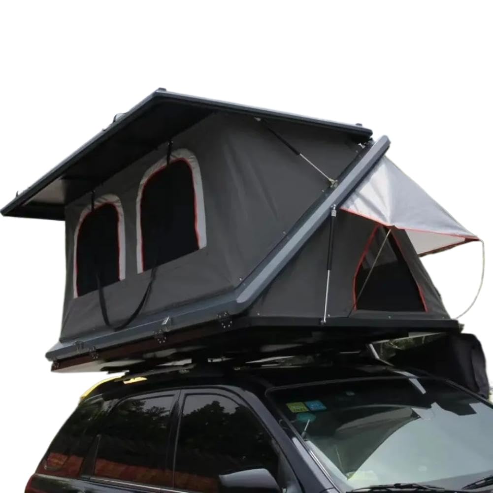 Tenda da Tetto in Alluminio a Guscio Rigido Compatibile con Pannello Solare per Auto