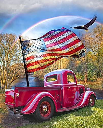 Diypainting DIYDECOR001 Diy 5D Diamond Painting By Number Kits For Adults And Kids Red Truck 16X20 Painting Cross Stitch cover