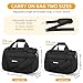 Underseat Carry On Luggage Lightweight Travel Tote Weekender Bag Overnight Duffle Bag for Travel, Travel Essentials Personal Item Travel Bag for Women and Men,Black-16Inch