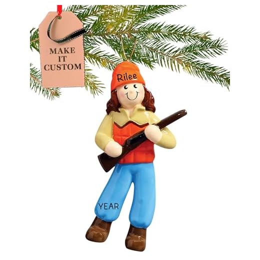 Personalized Hunting Christmas Ornaments 2021 – Polyresin Girl Hunting Ornament – Unique Hunter Ornaments – Durable Hunting Tree Country Decorations – Deer, Bear, Duck, Moose Hunting Gifts for Women