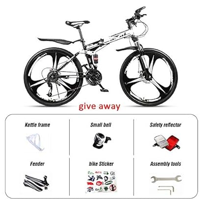 Zusammenklappbares Fahrrad für Erwachsene, 26-Zoll-Mountainbike mit variabler Geschwindigkeit, Doppelstoßdämpfer für Männer und Frauen, Doppelscheibenbremsen, 21/24/27/30 Geschwindigkeit Optional – Bild 3