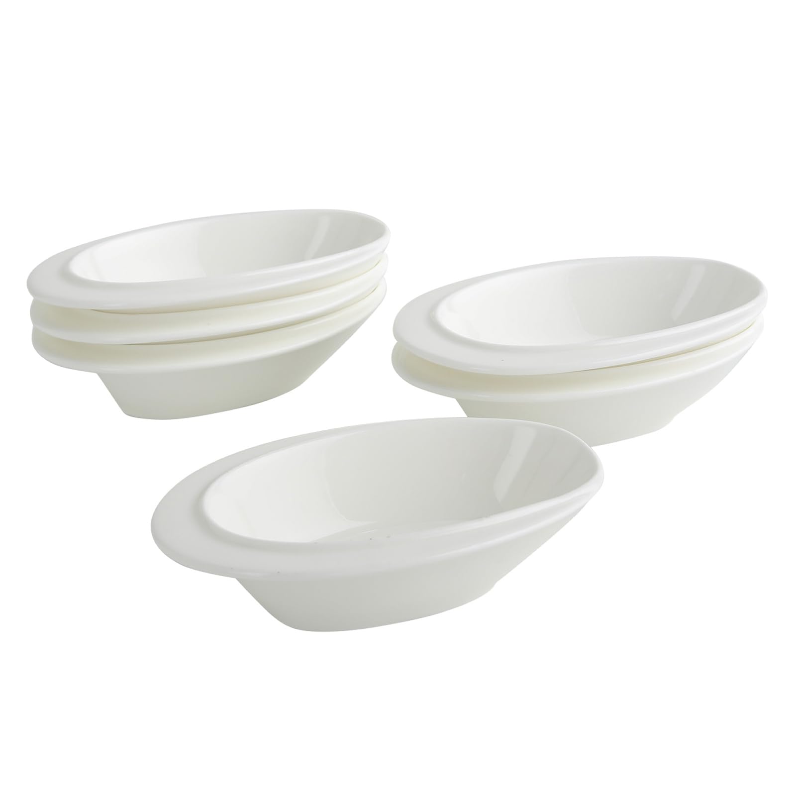 SumitlEyao 6pcs Oval Pasta Plates, Ceramic Serving Plates, Oval Serving Trays, Serve Appetizers for Dinner, Fruit, Salad, Turkey, for All Occasions