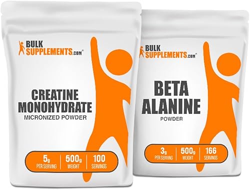 BulkSupplements Paquete de creatina 17.64 oz + beta alanina 17.64 oz