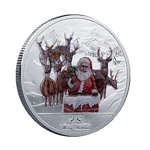 Merry Christmas Santa Claus Commemorative Collection Coin,Happy New Year (D)