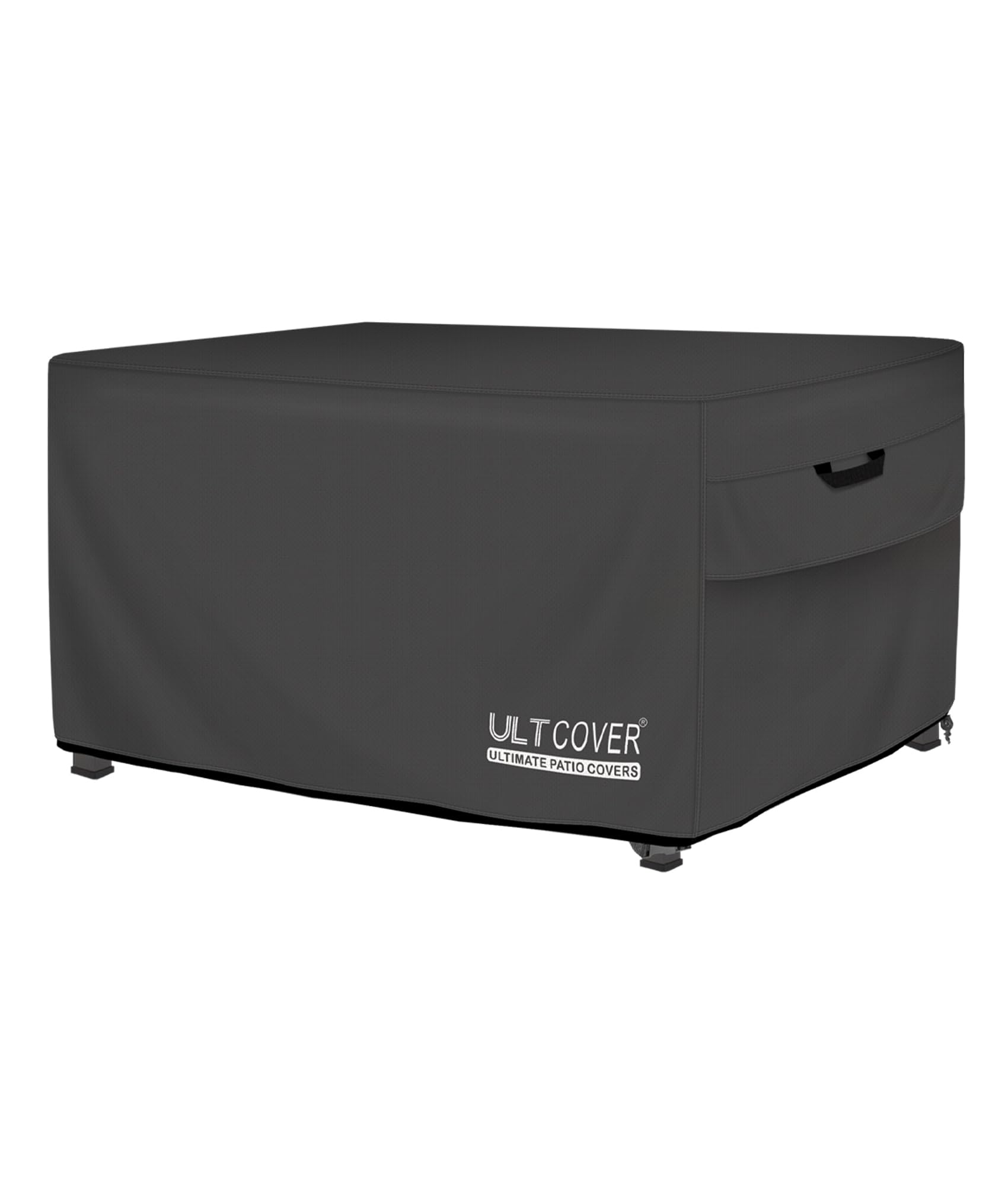 ULTCOVER Rectangular Gas Fire Pit Table Cover 48x28 inch Waterproof Heavy Duty Firepit Cover, Black