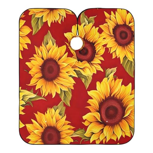 Capa de peluquería profesional impermeable con diseño de girasol y cierre de broche ajustable para corte y peinado miniatura 2
