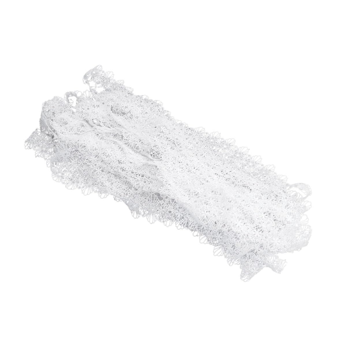 EXCEART 3piezas Cinta De Encaje Hueca Bordada De Yardas Para Decoración De Ropa y Manualidades Cinta De Encaje Blanca Para Adornos De Boda y Proyectos De Costura
