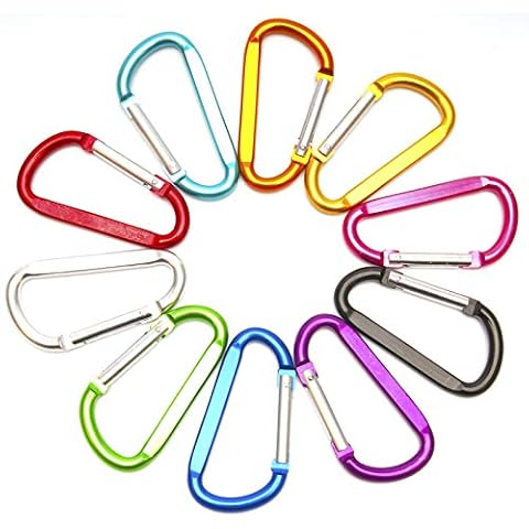 Carabiner Clip D-ring Aluminum Alloy Climber Lock Ring Key Ring Lock Ring Buckle, Used for Outdoor Camping, Fishing, RV Travel, Backpack (10 PCS 78mm) Cover