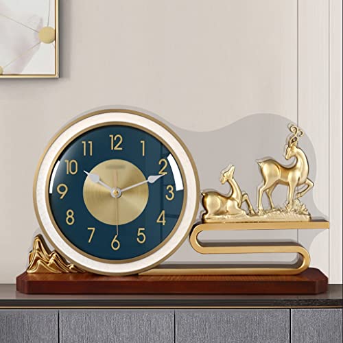 TOMYEUS Relógio de mesa vintage luz moderna relógio de mesa de luxo moda para casa decoração de mesa