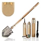 KP Solution Chico Group Folding Camping Survival Shovel, Entrenching Multi Tool, for Backpacking, Gardening (Gold)