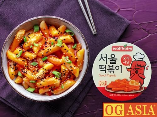 Wellheim Seoul Original Spicy Tteokbokki Doppelpack - Koreanische Reiskuchen im Becher - Scharfer Original Geschmack - 2x 142g - OG ASIA - 284g (Scharfer Original)