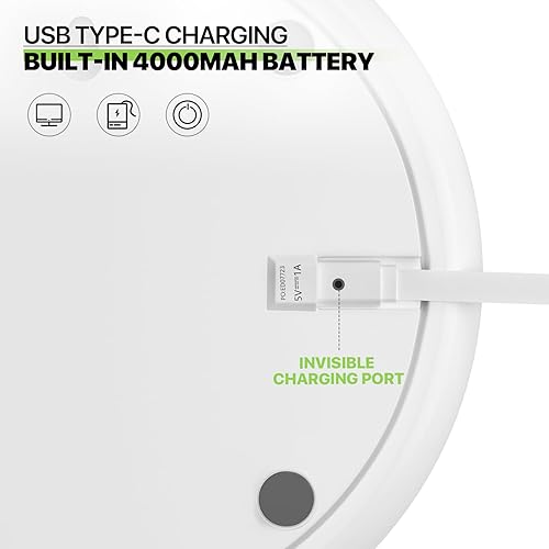 Miniatura 9 de Magshion Ventilador de escritorio plegable de 7.5 pulgadas con luz nocturna, ventilador pequeño oscilante de 120, 4 velocidades, alimentado por USB