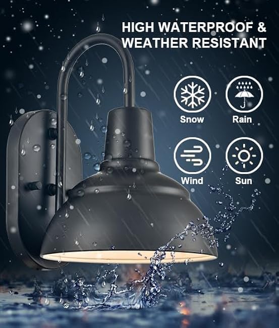 Moose Proch Light Gooseneck Barn Light Black