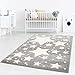 Taracarpet Kinderzimmer und Jugendzimmer Teppich Dreamland Kinderzimmerteppich Sterne grau Creme 060x110 cm