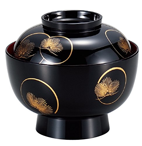 漆器　漆工芸　朱塗　懐石椀　お椀　共箱　お正月　お雑煮　雑煮椀　漆器　漆芸 雑煮椀 千羽鶴 朱/溜 漆塗り 12-01201/01202 漆器の井助