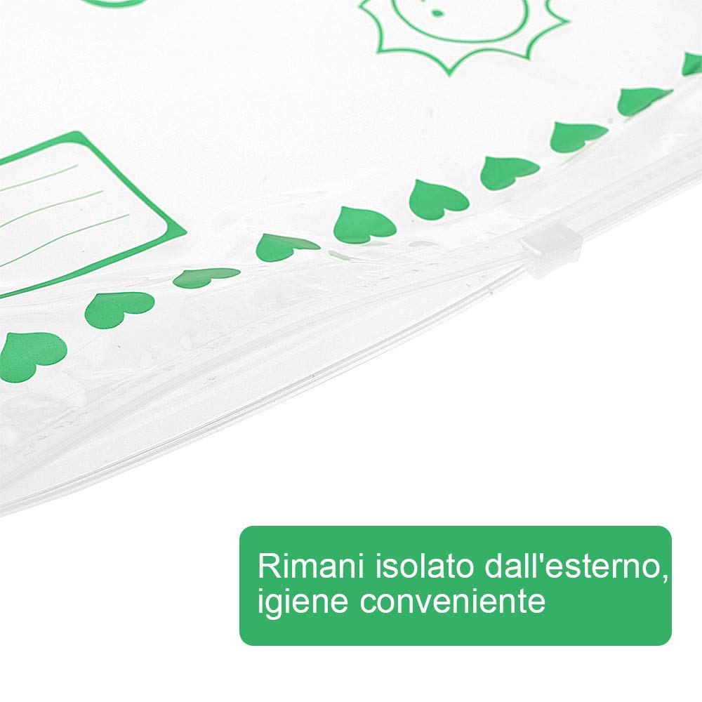 GOLDGE 10 Bustine Corredino Neonato Sacchetti, Buste Ospedale Cambio Trasparenti Con Cursore, per Nascita, Sigillate PE Glassato 34 * 24 cm
