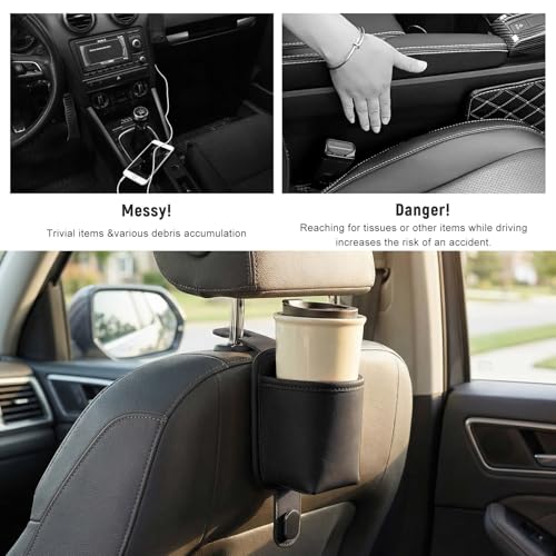 Portavasos para asiento de carro 2 piezas negro miniatura 5