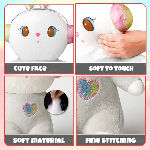 Image of Zest 4 Toyz Soft Toy for Girls (35 cm) | Cute Stuffed Animal Plush Toy | Baby Toys | Rabbit Soft Toy Cuddly Teddy Bear for Kids | Cute Stuffed Rabbit Toy | Birthday Gift for Girls - White