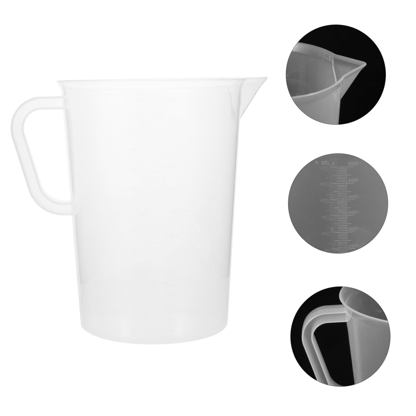 Misurino Cucina in Plastico 5000ml Scala Graduata, Facile da Pulire, per Olio e Succo, Strumento di Misurazione Pratico e Resistente