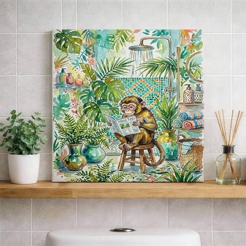 Lienzo de mono tropical para decorar tu salón con un toque fresco de verano