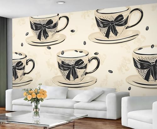 Papier peint café vintage 500x350cm pour salon - 5