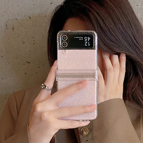 Coque Samsung Galaxy Z Flip 4 transparente paillettes cœur Love antichoc