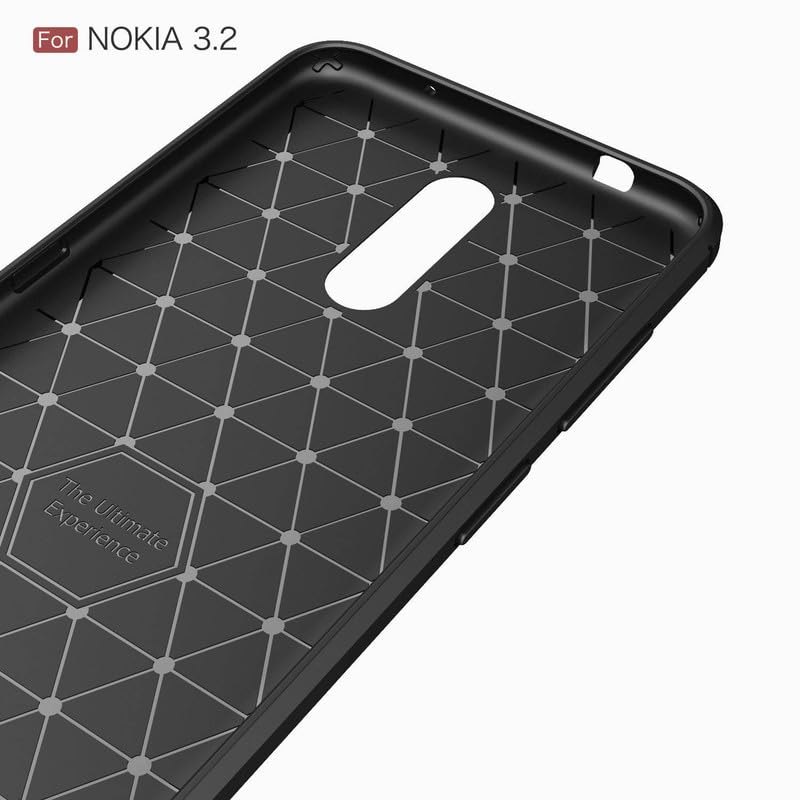 Image of Hybrid Carbon Fiber Back Case for Nokia 3.2 (Black)