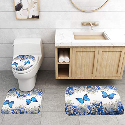 Rideau de douche imperméable en polyester et tapis absorbants - 3