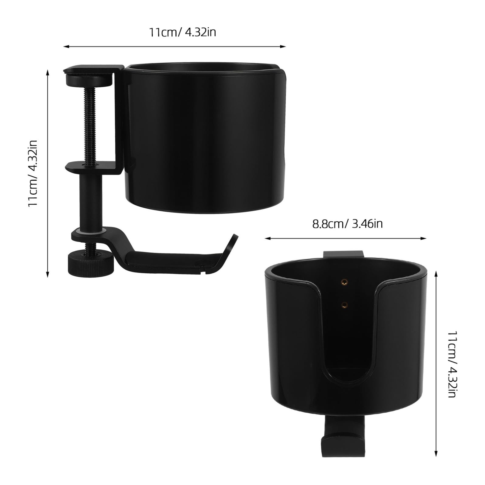 TOYANDONA Porta Cuffie da Tavolo con Supporto Girevole e Porta Tazza in Lega di Alluminio e Plastica, Facile da Installare, Leggero, per Scrivania e Tavolo da Spiaggia