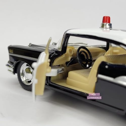 Miniatura Carrinho de Ferro 1957 Chevrolet Bel Air (Policia preto)