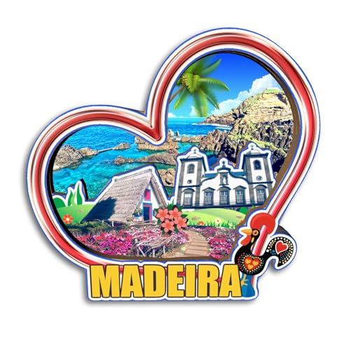 Quwsne Kühlschrankmagnet Madeira Portugal Kühlschrankmagnet Stadt Reise Souvenirs Touristengeschenke 3D klassische Sehenswürdigkeiten handgefertigt Handwerk Heimdekoration -3869